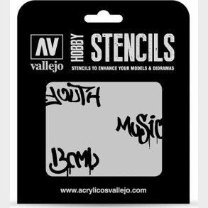 Vallejo - Hobby Stencils - Maleskabelon - Graffiti