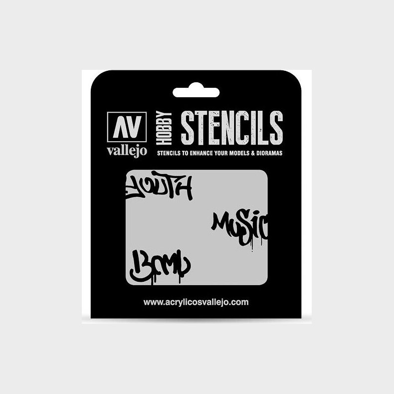 Vallejo - Hobby Stencils - Maleskabelon - Graffiti