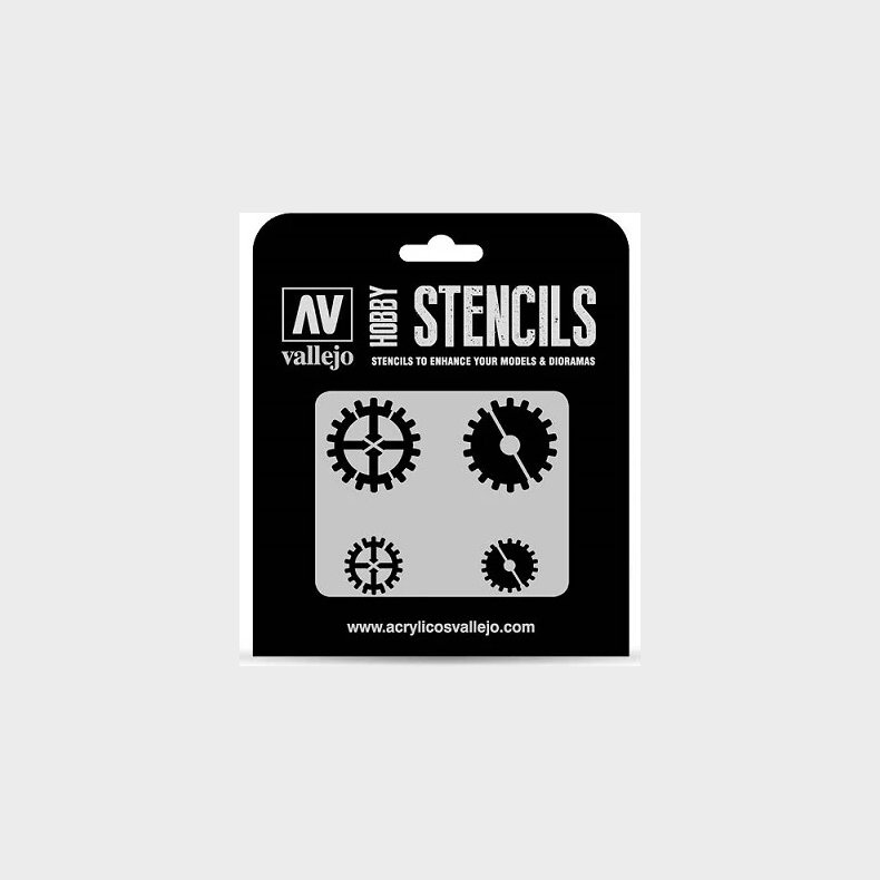 Vallejo - Hobby Stencils - Maleskabelon - Tandhjul