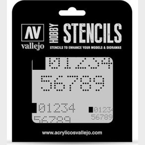 Vallejo - Hobby Stencils - Maleskabelon - Digitale Numre