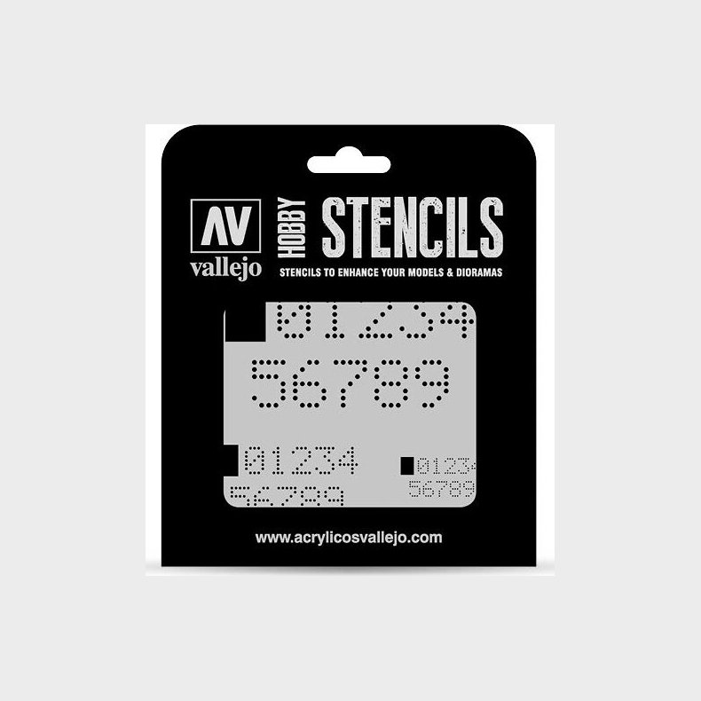 Vallejo - Hobby Stencils - Maleskabelon - Digitale Numre