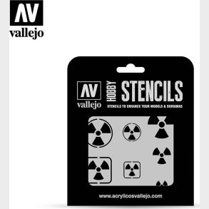 Vallejo - Hobby Stencils - Radioactivity Signs Skabelon