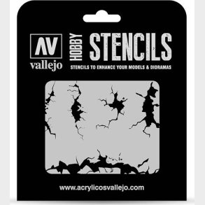Vallejo - Hobby Stencils - Cracked Wall Skabelon