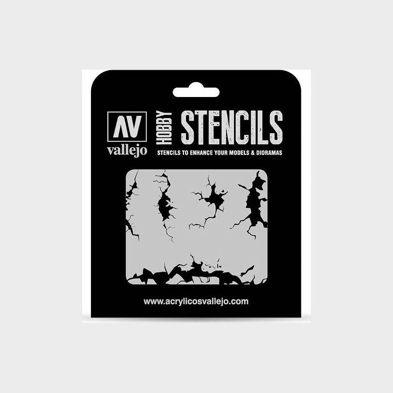 Vallejo - Hobby Stencils - Cracked Wall Skabelon