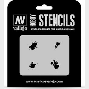 Vallejo - Hobby Stencils - Maleskabelon - Petrol Spills