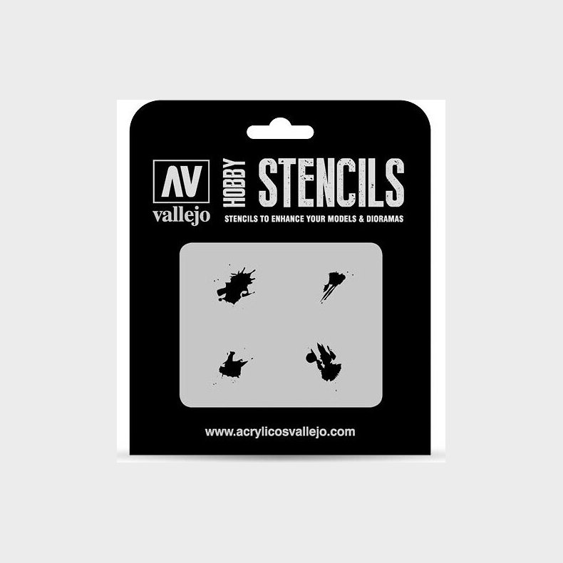 Vallejo - Hobby Stencils - Maleskabelon - Petrol Spills