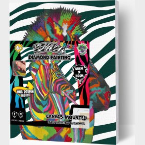 Splat Planet - Diamond Painting - Lrred - Zebra - 30x40 Cm