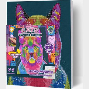 Splat Planet - Diamond Painting - Lrred - Kat - 30x40 Cm