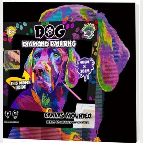 Splat Planet - Diamond Painting - Lrred - Hund - 30x40 Cm