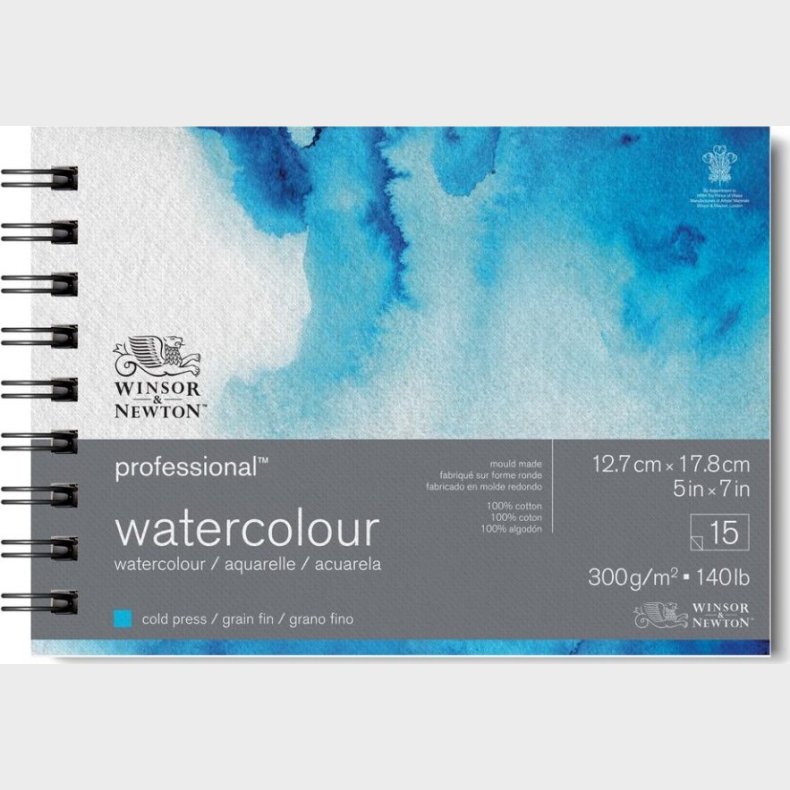 Akvarelpapir - Bomuld - 300 G - 15 Sider - Winsor &amp; Newton