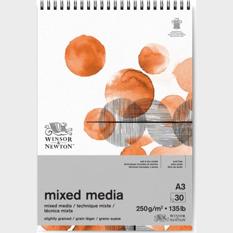 Mixed Media Pad - Skitsebog - A3 - 30 Sider - Winsor &amp; Newton