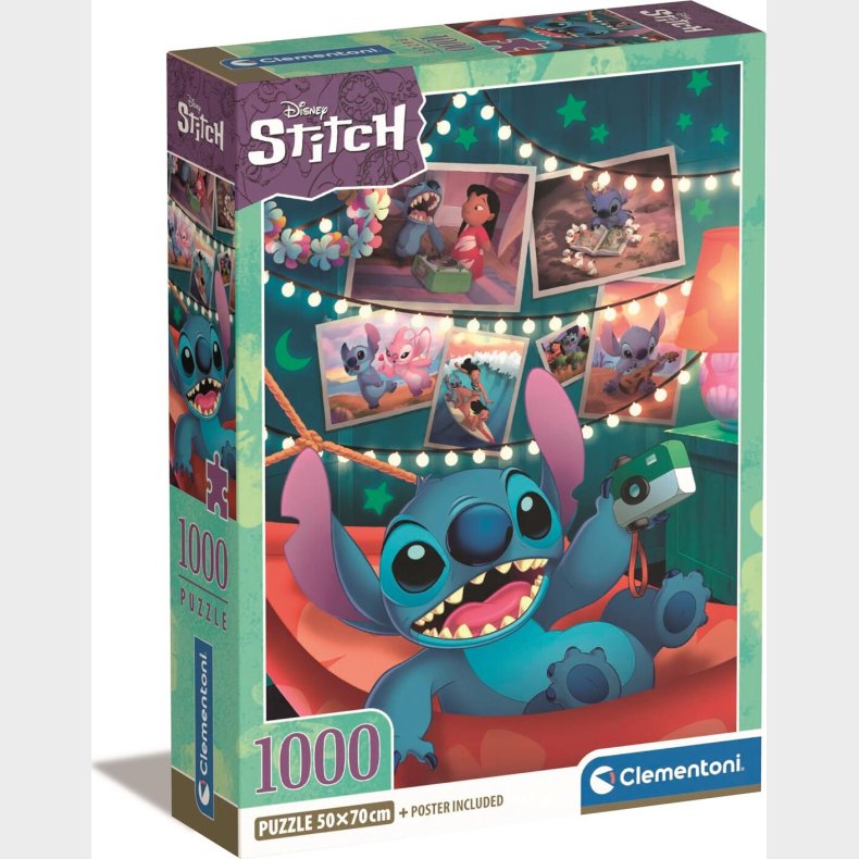 Disney Puslespil - Stitch - 1000 Brikker - Clementoni