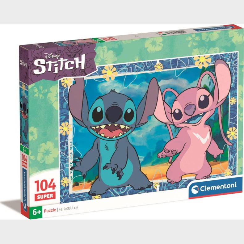 Disney Puslespil - Stitch - 104 Brikker - Clementoni