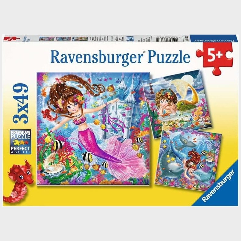 Ravensburger Puslespil - Havfruer - 3x49 Brikker