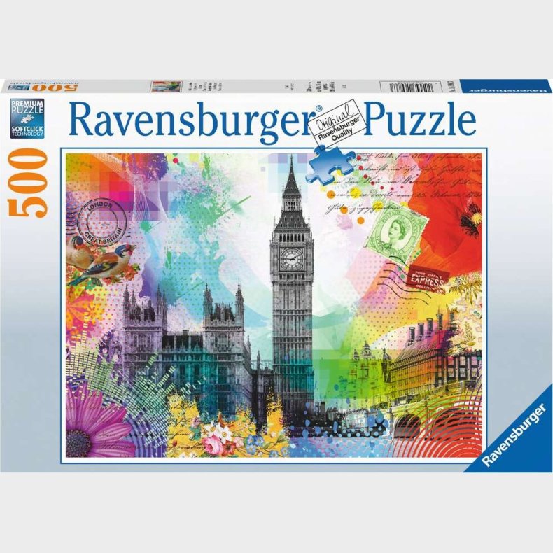 London Puslespil - Postkort - 500 Brikker - Ravensburger