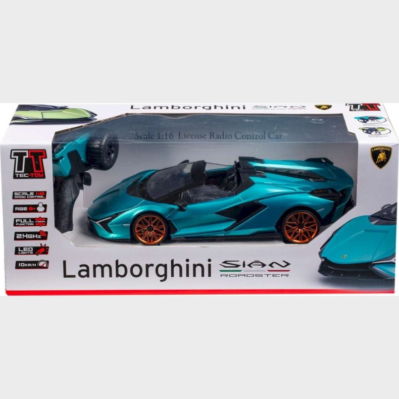 Fjernstyret Lamborghini Sian - 1:16 - 2,4 Ghz - Turkis