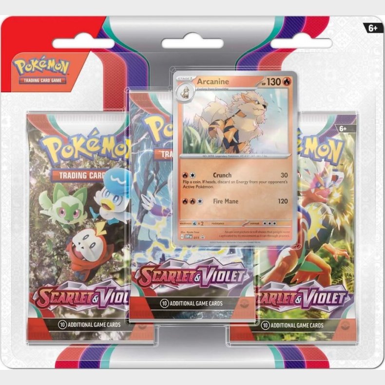 Pok&eacute;mon Kort - Scarlet And Violet - Arcanine - 3-pak