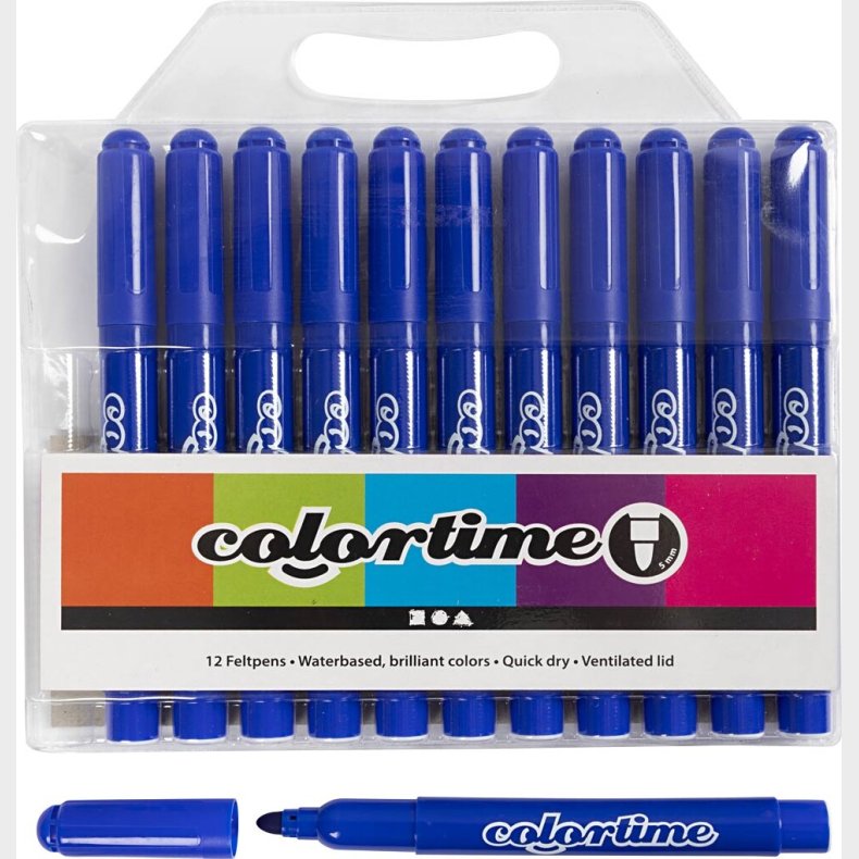 Tusser - Vandbaserede - Tykkelse 5 Mm - Bl - 12 Stk.