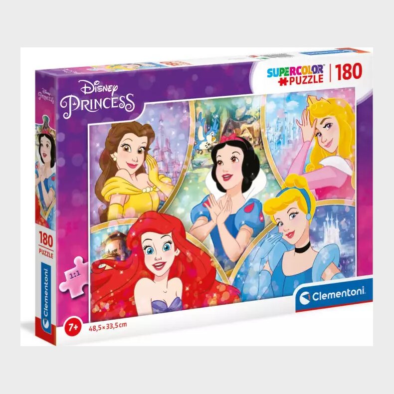 Disney Princess Puslespil - Super Color - 180 Brikker