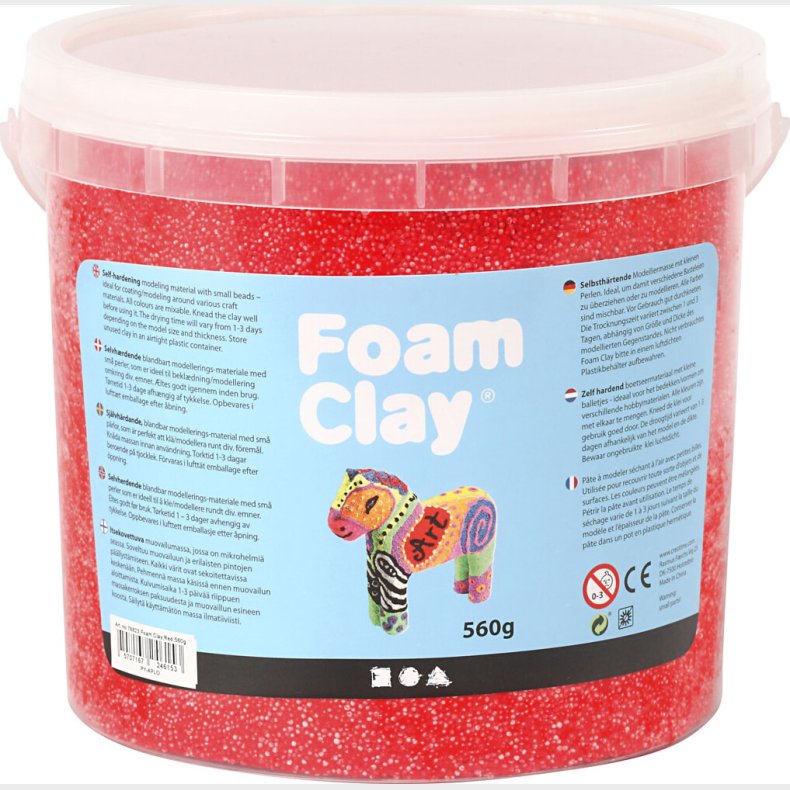 Foam Clay - Rd - Modellervoks I Spand - 560 G