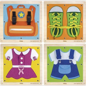 Viga - Aktivitetstavler - Lringslegetj Tj, Sko Og Taske - 4 Tavler