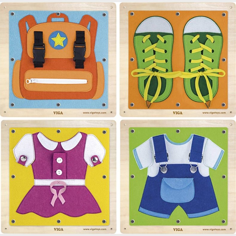 Viga - Aktivitetstavler - Lringslegetj Tj, Sko Og Taske - 4 Tavler