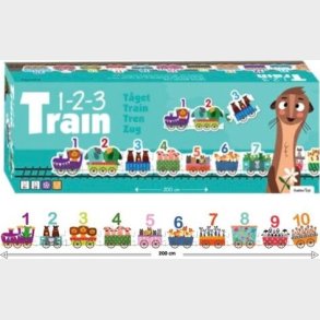 Tal Puslespil - 123 Tog Med Sjove Dyr - 20 Brikker