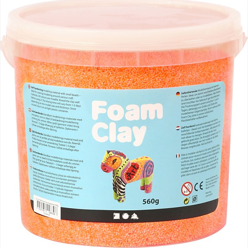 Foam Clay - Neon Orange - Modellervoks I Spand - 560 G