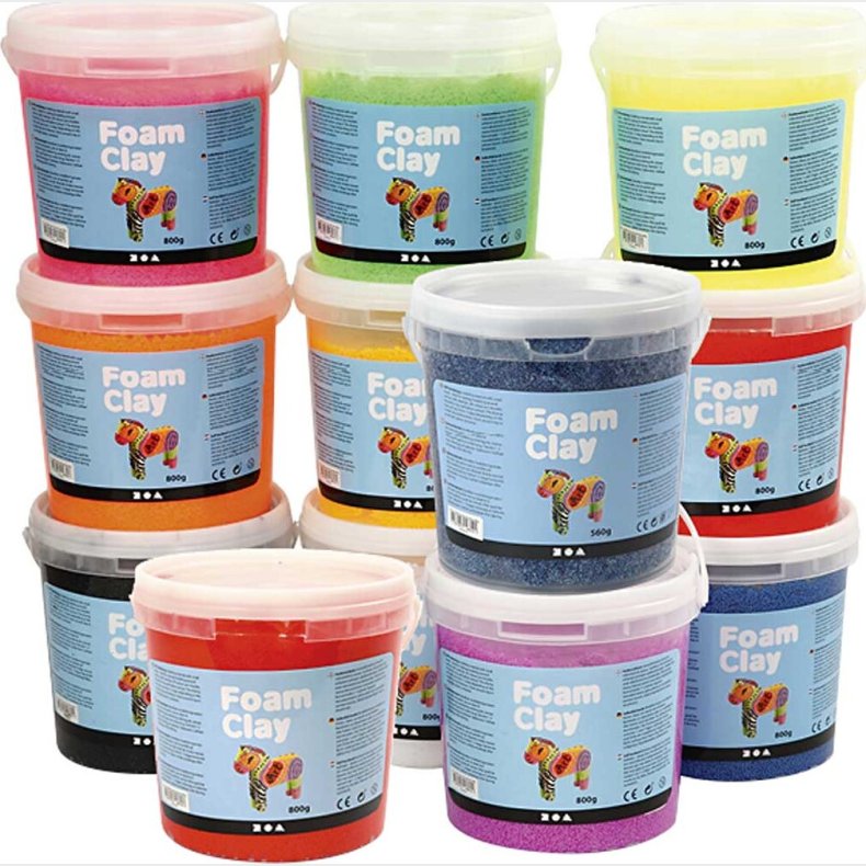 Foam Clay - Modellervoks St - 12x560 G - Assorteret