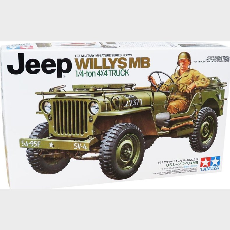 Tamiya - Willys Jeep Mb 1/4 Ton Truck Byggest - 1:35 - 35219