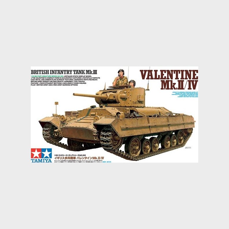 Tamiya - British Infantry Tank Mk.iii Valentine Mk.ii/iv Byggest - 1:35 - 35352