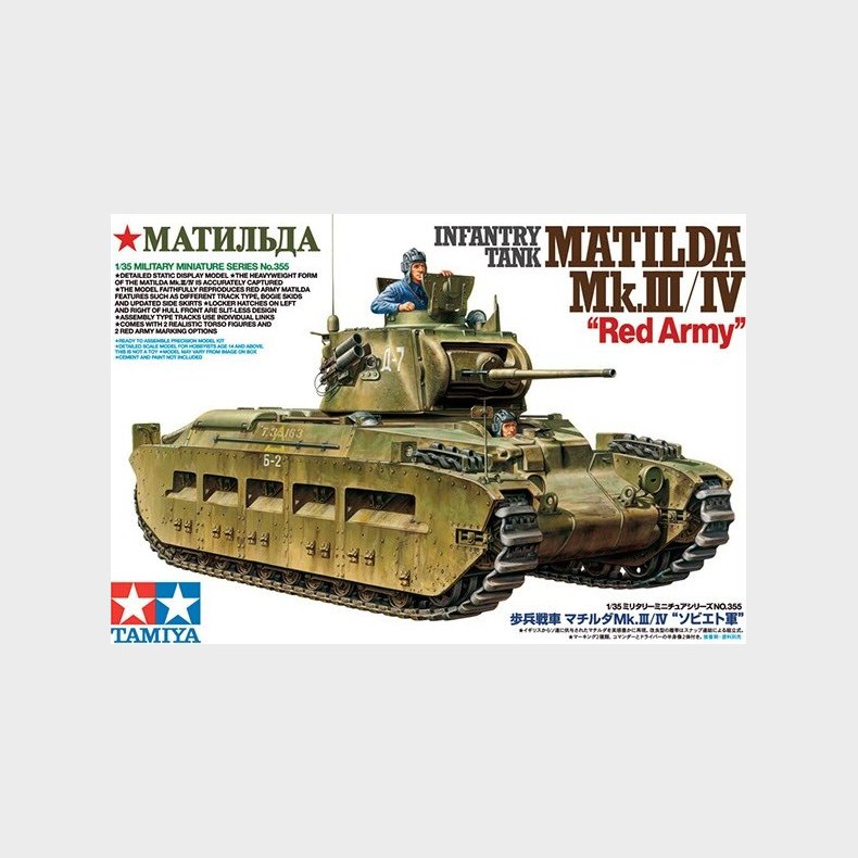 Tamiya - Matilda Red Army Mkiii/iv Infantry Tank Byggest - 1:35 - 35355