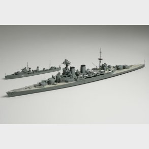 Tamiya - Hms Hood & E Class Destroyer Byggest - 1:700 - 31806