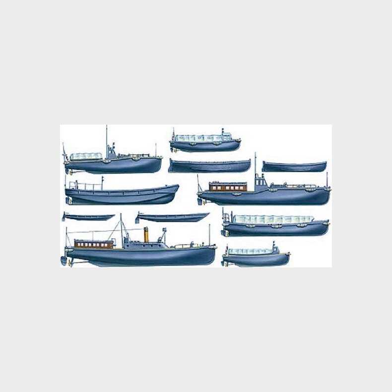 Tamiya - Wwii Japanese Navy Utility Boat Set Byggest - 28 Stk - 1:350 - 78026