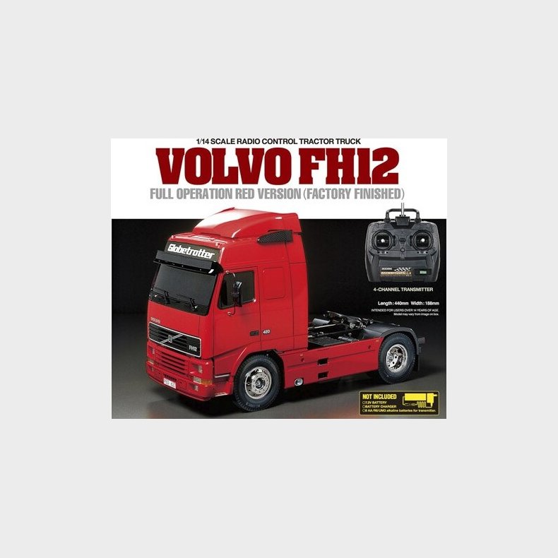 Tamiya - Rc Volvo Fh12 Red Full Option Fjernstyret Lastbil - 1:14 - 23646