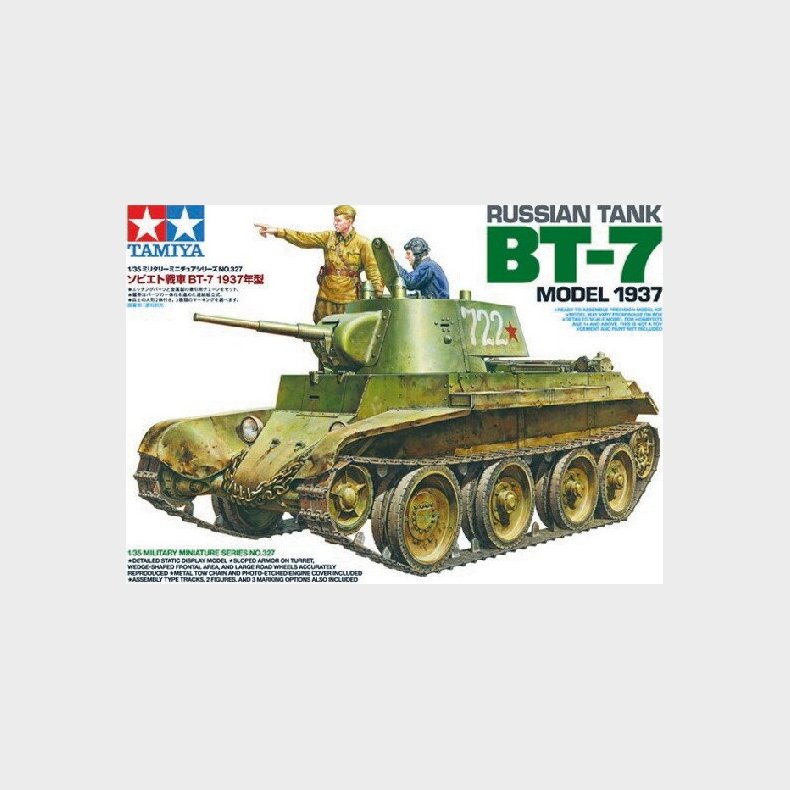 Tamiya - Bt-7 Russian Tank Model 1937 Byggest - 1:35 - 35327
