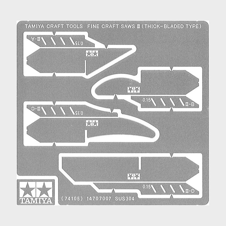 Tamiya - Fine Craft Saws Iii - Thick-bladed Type - 74105