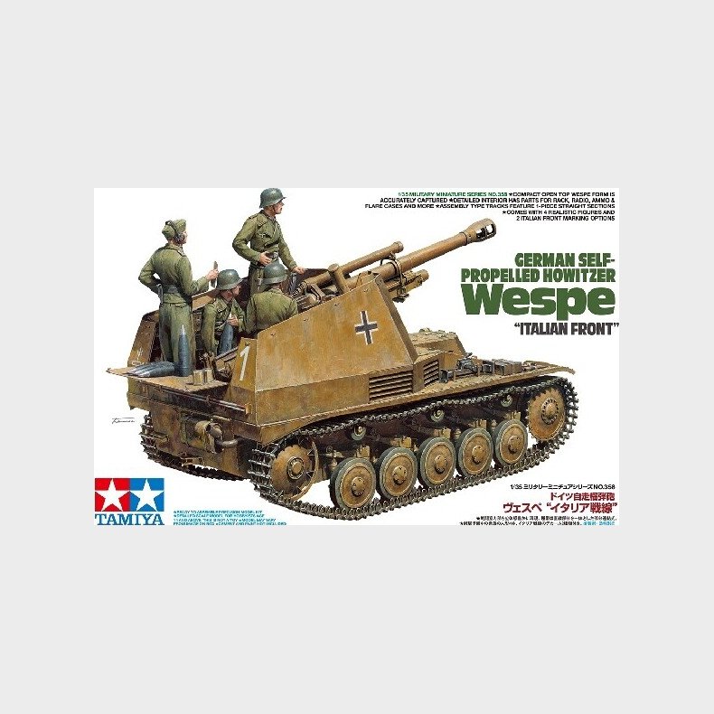 Tamiya - Wespe Italian Front German Self-propelled Howitzer Byggest - 1:35 - 35358