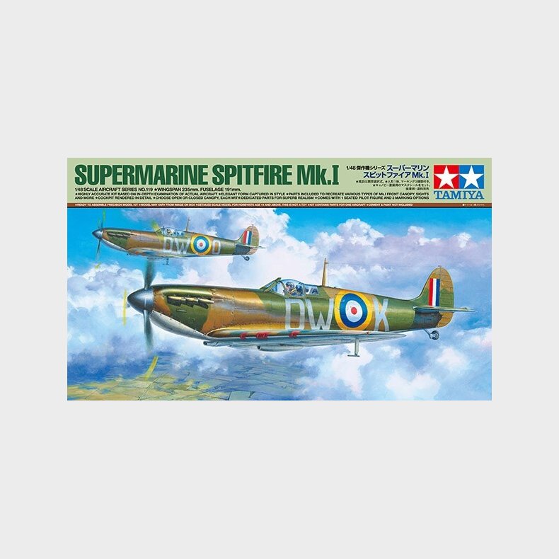 Tamiya - Supermarine Spitfire Mk.i Fly Byggest - 1:48 - 61119