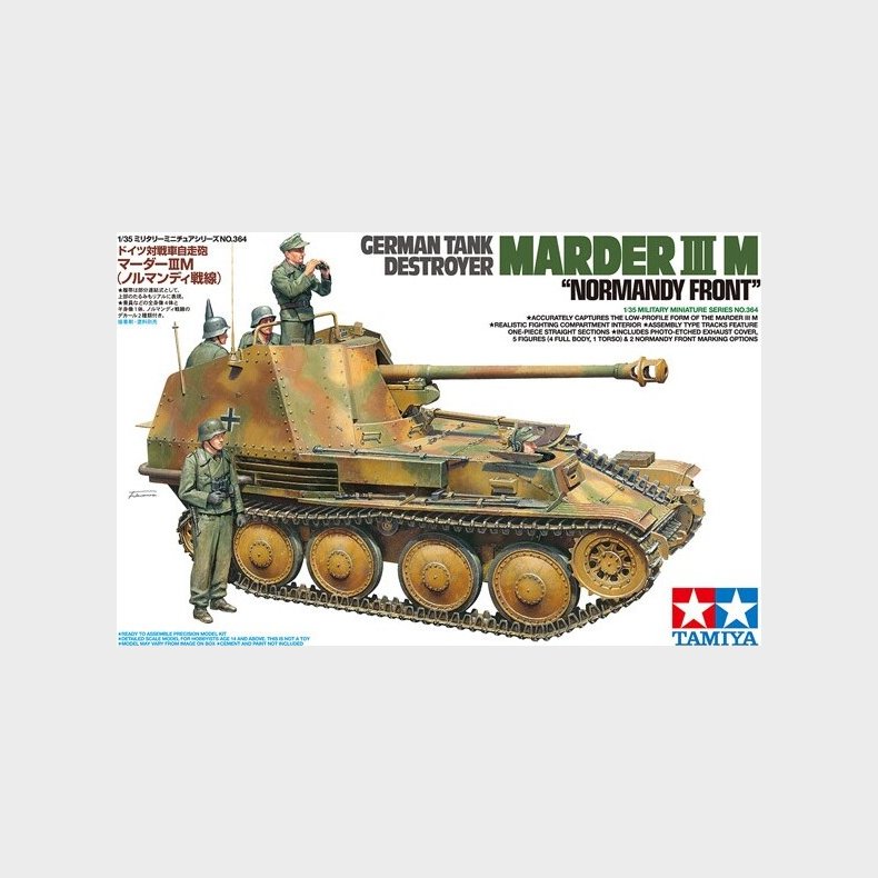 Tamiya -  Marder Iii M Normandy Tank Byggest - 1:35 - 35364