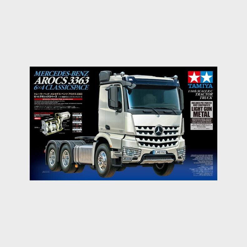 Tamiya - Rc Mercedes-benz Arocs 3363 6x4 Fjernstyret Lastbil Byggest - 1:14 - 56359