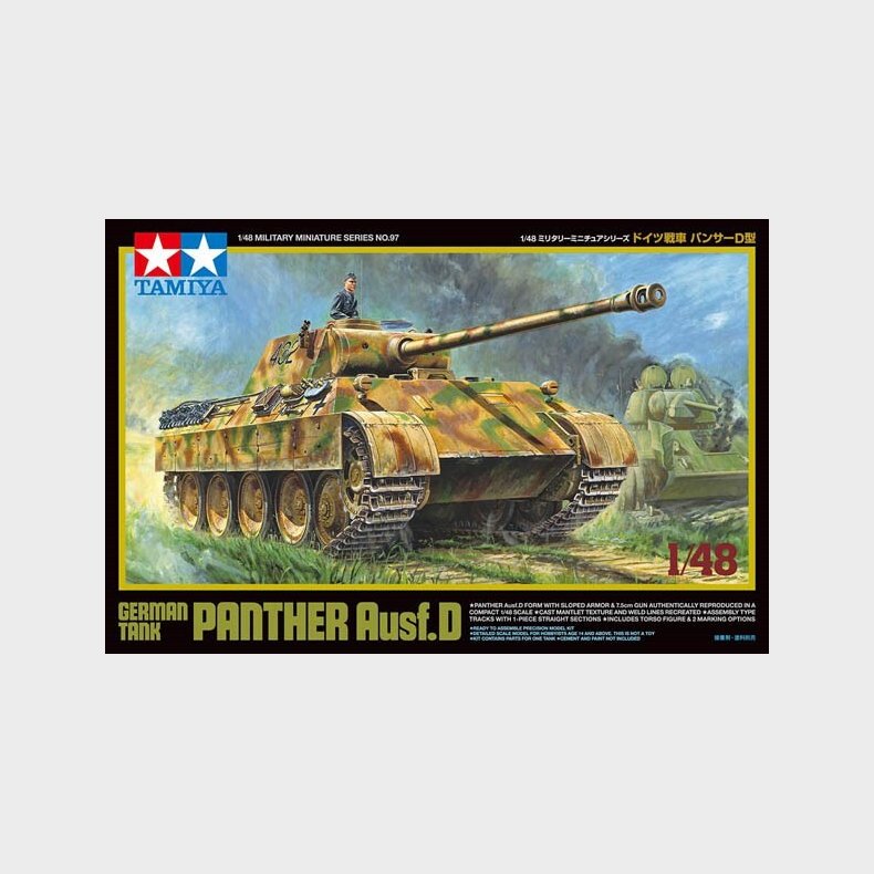 Tamiya - Panther Ausf.d German Tank Byggest - 1:48 - 32597