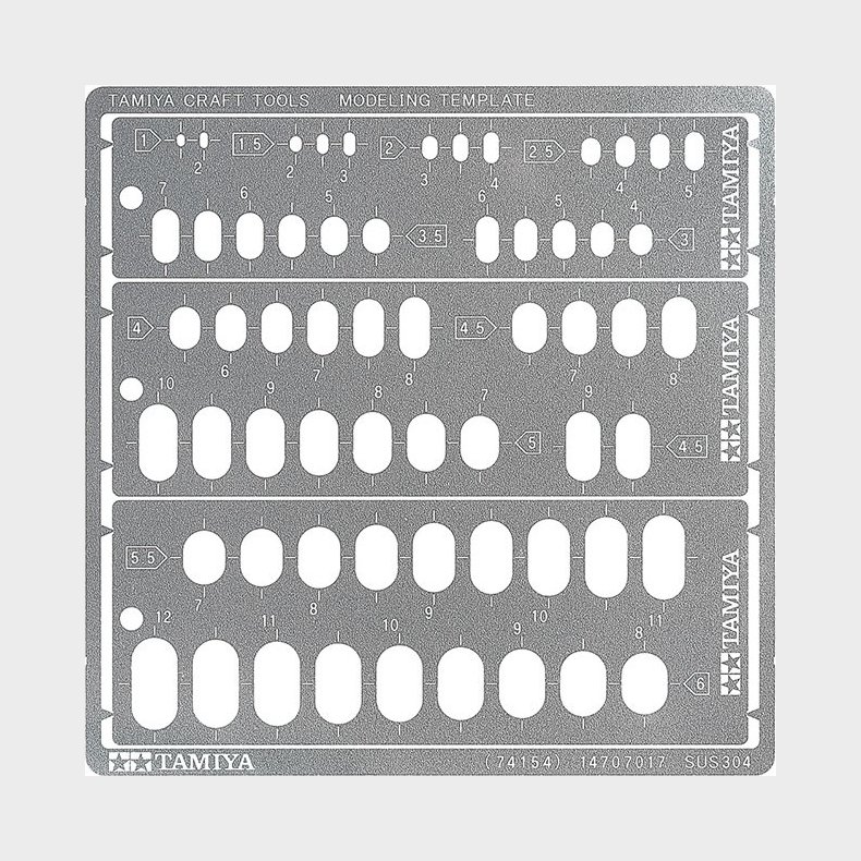Tamiya - Modeling Template Rounded Rectangles - 1-6 Mm - 74154