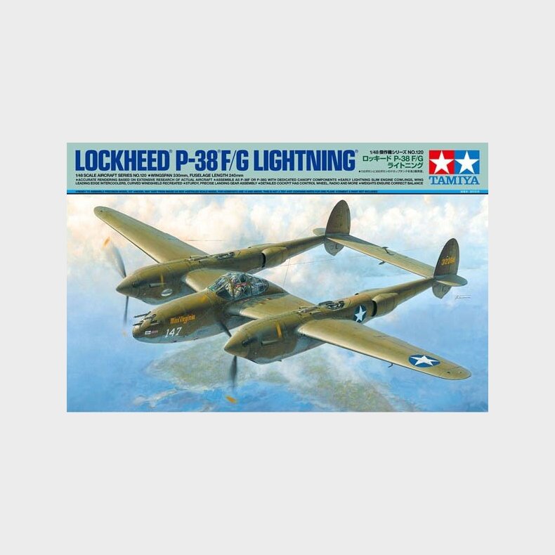 Tamiya - Lockheed P-38f/g Lightning Fly Byggest - 1:48 - 61120