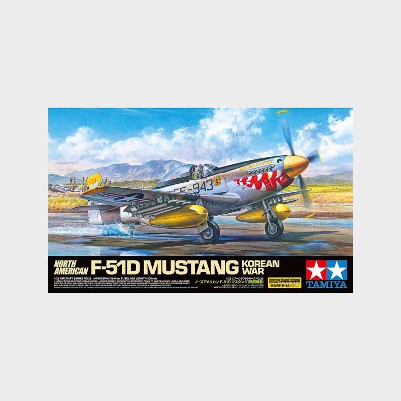 Tamiya - F-51d Mustang Korean War Fly Byggest - 1:32 - 60328