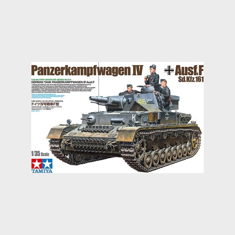 Tamiya - Panzerkampfwagen Iv Ausf.f Tank Byggest - 1:35 - 35374