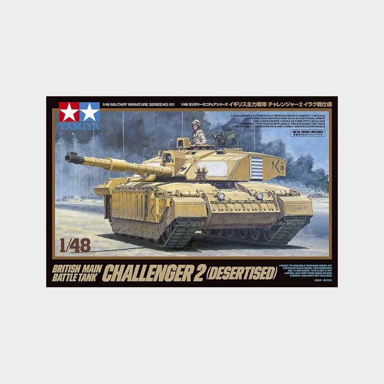 Tamiya - Challenger 2 Desertised Battle Tank Byggest - 1:48 - 32601