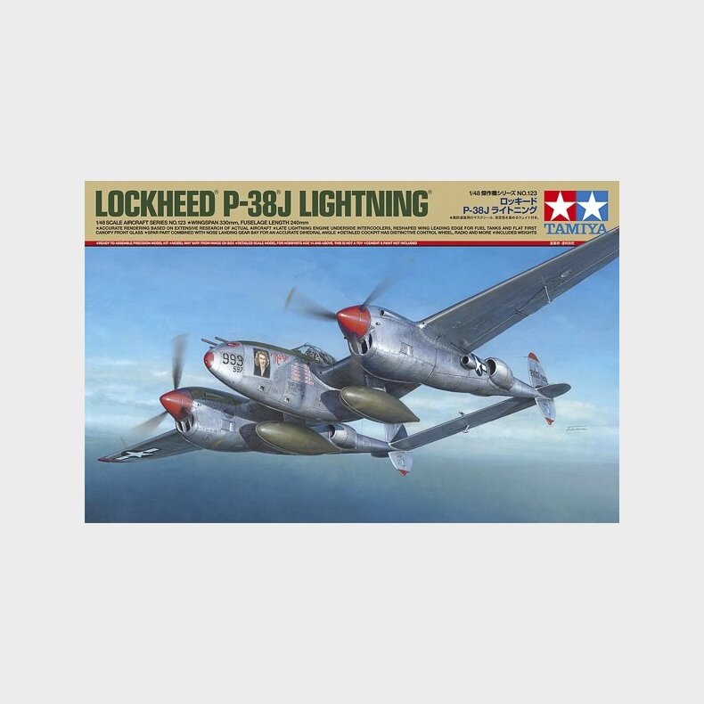 Tamiya - Lockheed P-38j Lightning Fly Byggest - 1:48 - 61123
