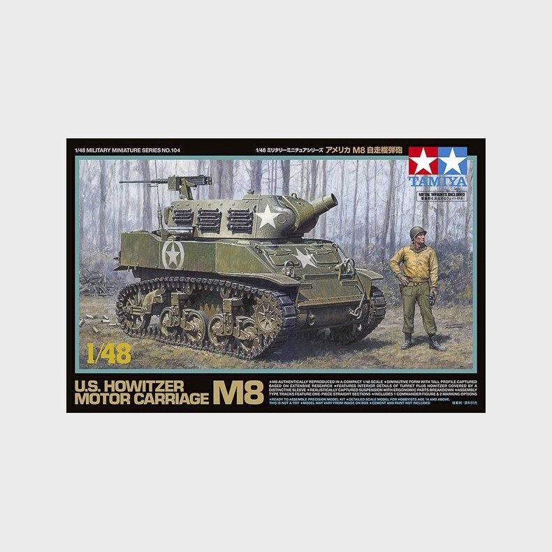 Tamiya - M8 Howitzer Motor Carriage Byggest - 1:48 - 32604