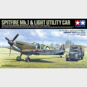 Tamiya - Spitfire Mk.i & British Light Utility Car 10hp Byggest - 1:48 - 25211